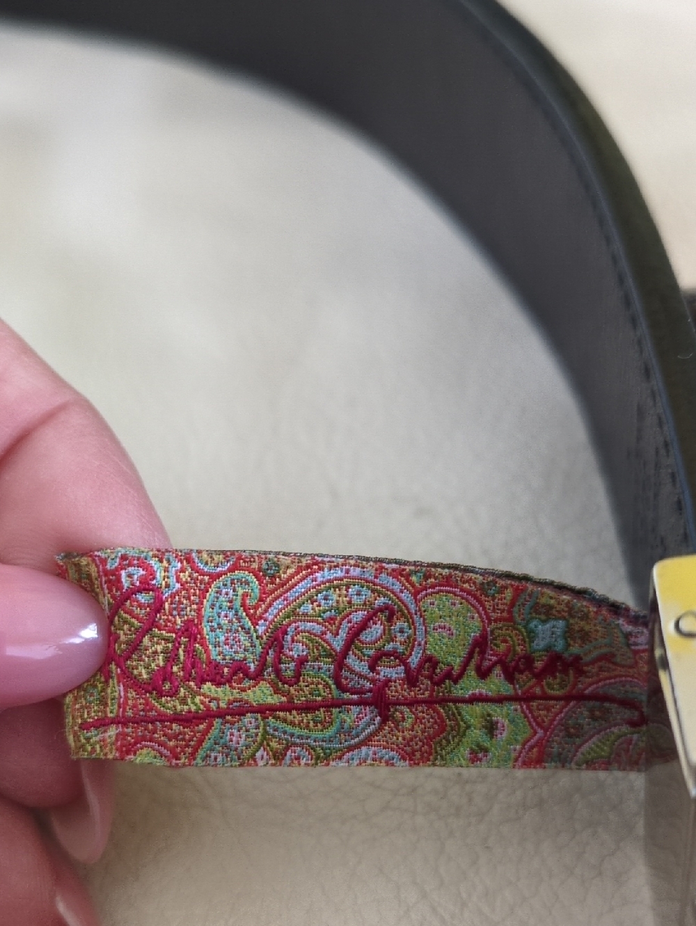 Robert Graham Colorful Mosaic, Reversable Leather Belt with Silver Hardware - Picture 2 of 9